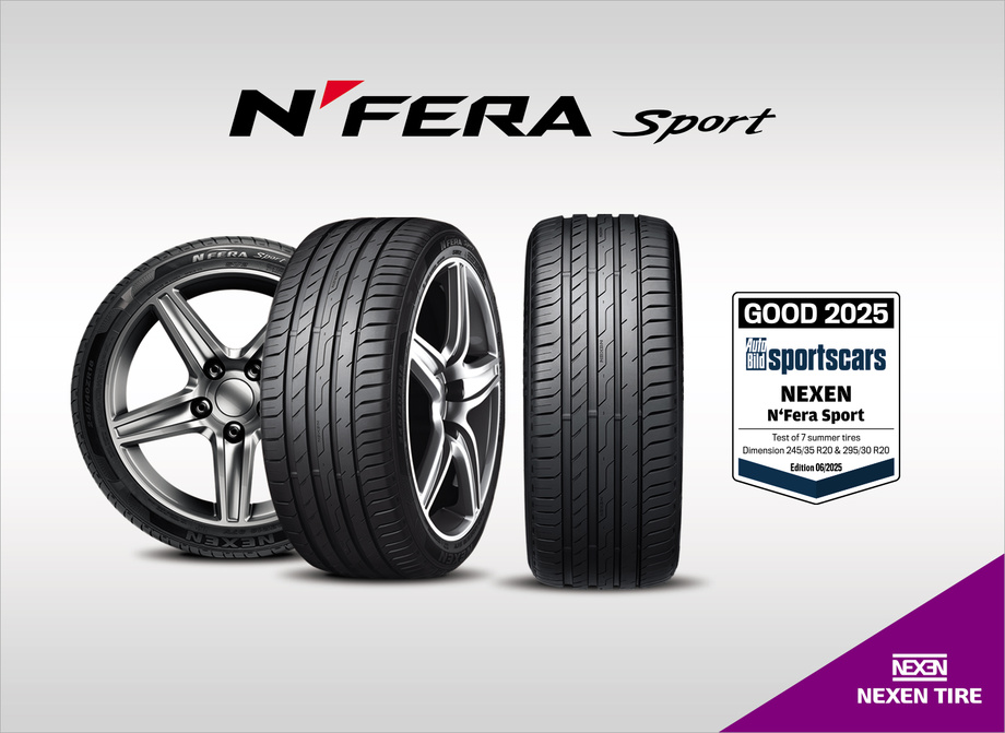 NEXEN TIRE N’Fera Sport erhält das Gesamturteil „Gut“ im Sommerreifentest 2025 der  AUTO BILD sportscars