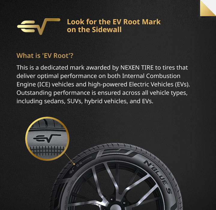 Busca la marca EV Root en  el costado del neumático.